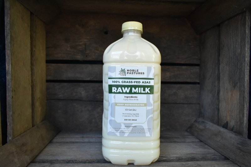 Noble Pastures half gallon milk raw milk half gallon